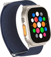 Platinum™ - Nylon Band for Apple Watch 42, 44, 45mm (Series 1-8) and Apple Watch Ultra 49mm - Navy Blue - Angle_Zoom