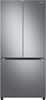 Front. Samsung - 25 cu. ft. 3-Door French Door Smart Refrigerator with Beverage Center - Stainless Steel.