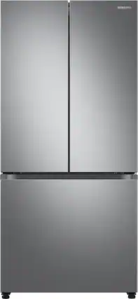 Front. Samsung - 25 cu. ft. 3-Door French Door Smart Refrigerator with Beverage Center - Fingerprint Resistant Stainless Steel.