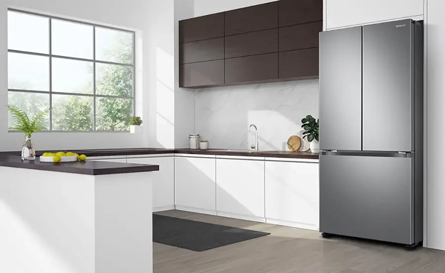 Alt View 19. Samsung - 25 cu. ft. 3-Door French Door Smart Refrigerator with Beverage Center - Stainless Steel.