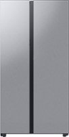 Samsung - BESPOKE Side-by-Side Counter Depth Smart Refrigerator with Beverage Center - Stainless Steel - Front_Zoom