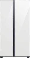 Samsung - Bespoke Counter Depth Side-by-Side Refrigerator with Beverage Center - White Glass - Front_Zoom