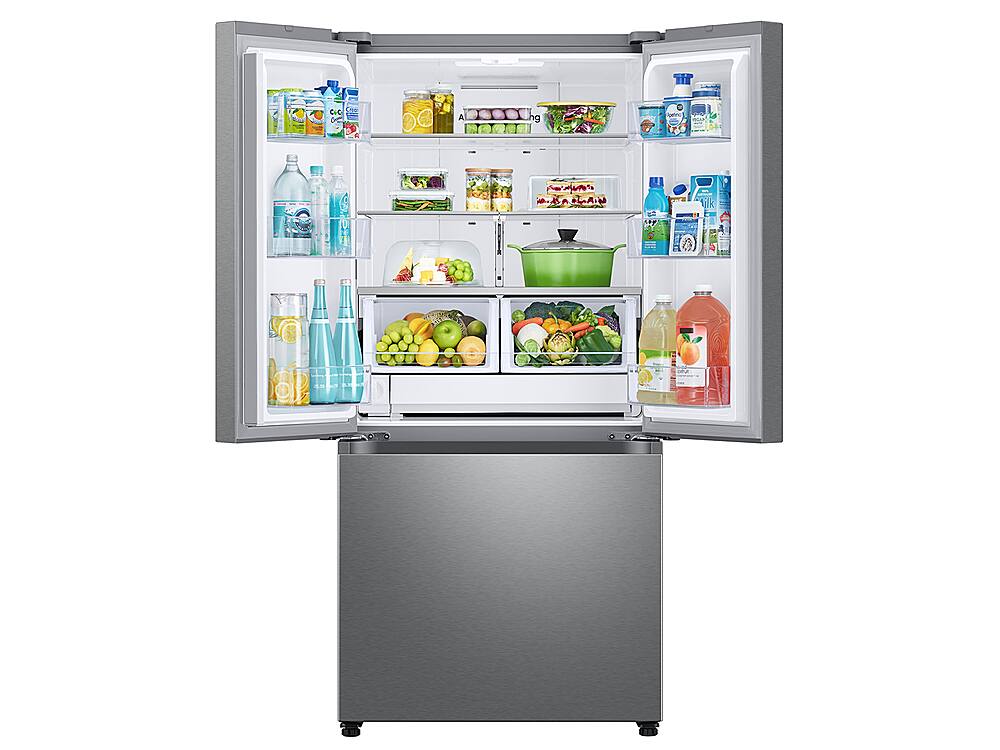 Alt View 13. Samsung - 25 cu. ft. 3-Door French Door Smart Refrigerator with Dual Auto Ice Maker - Stainless Steel.