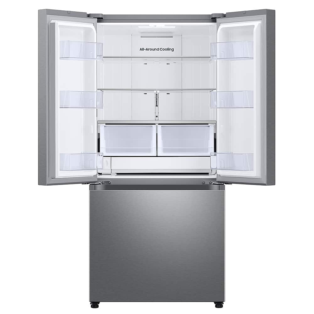 Alt View 12. Samsung - 25 cu. ft. 3-Door French Door Smart Refrigerator with Dual Auto Ice Maker - Stainless Steel.