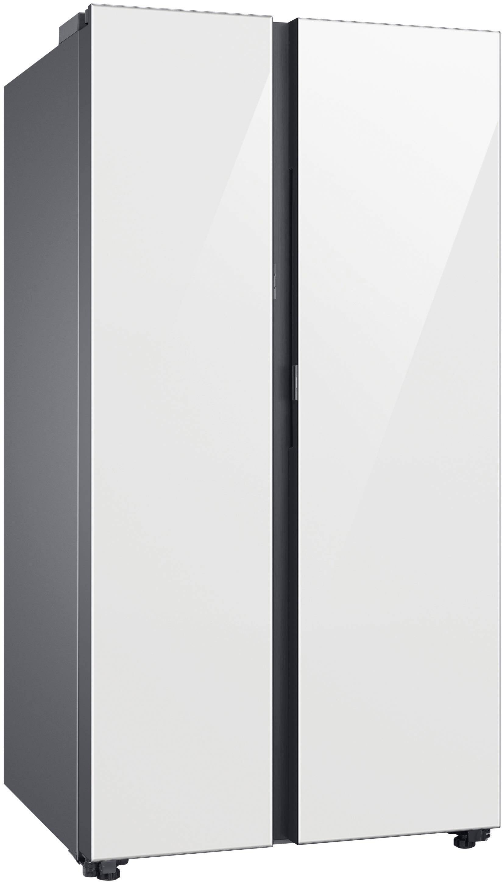 Alt View 12. Samsung - BESPOKE Side-by-Side Smart Refrigerator with Beverage Center - White Glass.
