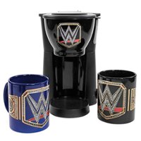 Uncanny Brands - WWE Single Serve Coffee Maker with 2 Mugs - Black - Front_Zoom