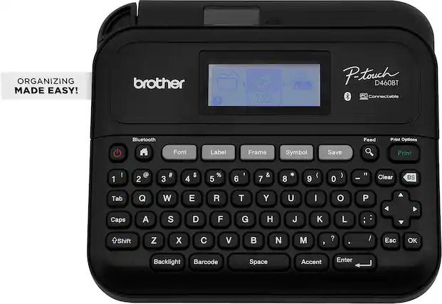 Front. Brother - P-touch PT-D460BT Wireless Label Printer - Black.