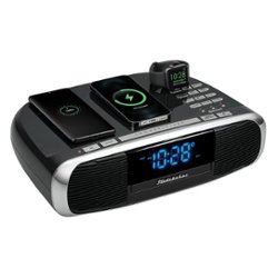 Studebaker - Workstation Hi-Fi CD Clock Radio and Wireless Charging Station - Black - Front_Zoom