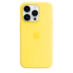 Apple - iPhone 14 Pro Silicone Case with MagSafe - Canary Yellow - Front_Zoom
