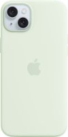 Apple - iPhone 15 Plus Silicone Case with MagSafe - Soft Mint - Front_Zoom