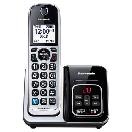 Angle. Panasonic - KX-TGD890S DECT 6.0 Expandable Cordless Phone System with Bluetooth Pairing for Wireless Headphones - Silver.