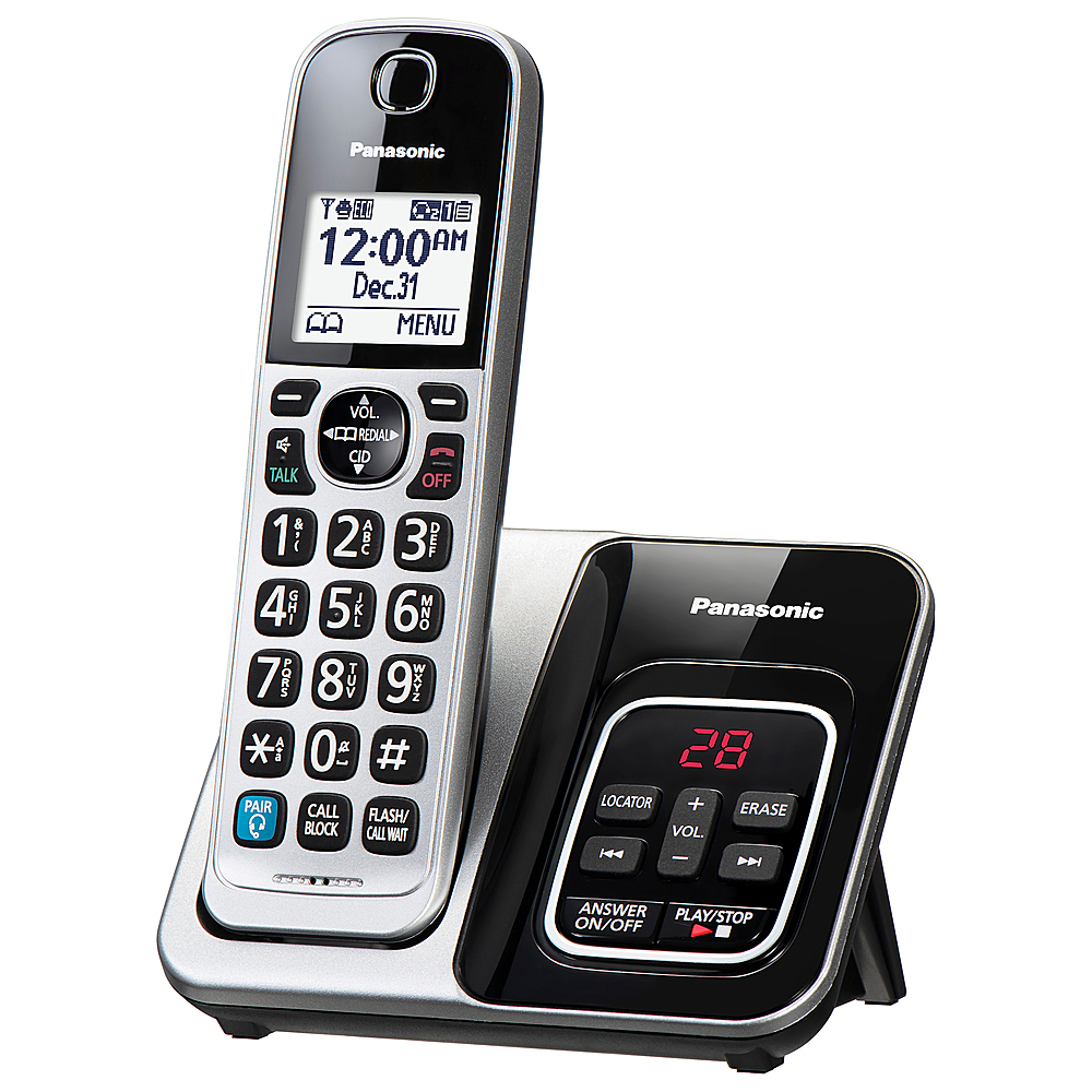 Panasonic KX-TGL432B DECT 6.0 Expandable Cordless Phone System with Digital  Answering System Black KX-TGL432B - Best Buy