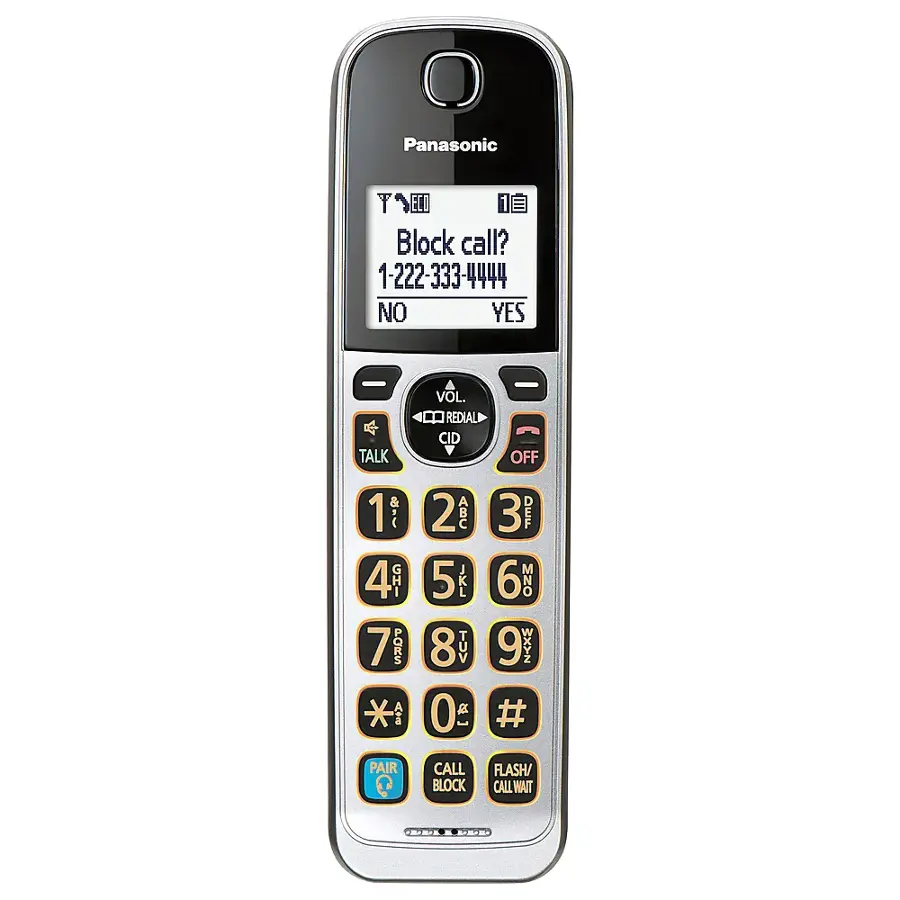 Alt View 15. Panasonic - KX-TGD890S DECT 6.0 Expandable Cordless Phone System with Bluetooth Pairing for Wireless Headphones - Silver.