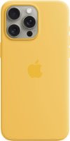 Apple - iPhone 15 Pro Max Silicone Case with MagSafe - Sunshine - Front_Zoom