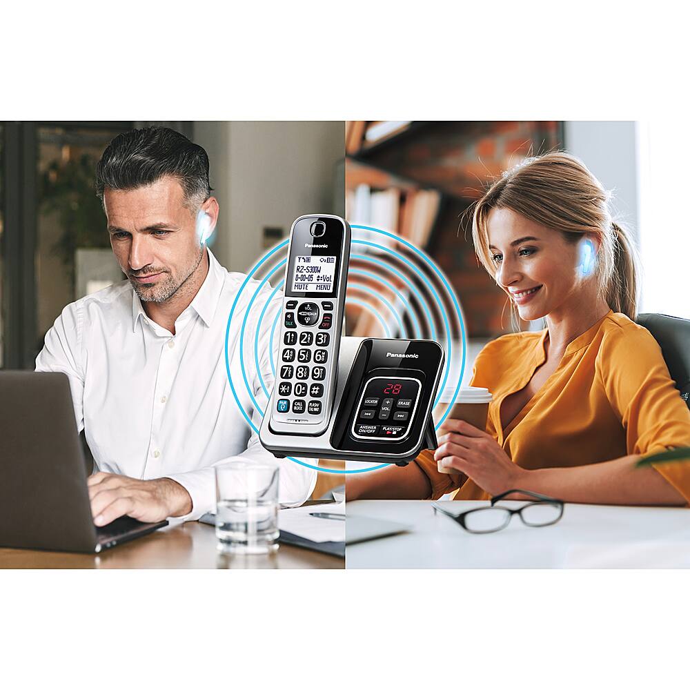 Alt View 14. Panasonic - KX-TGD892S DECT 6.0 Expandable Cordless Phone System with Bluetooth Pairing for Wireless Headphones - Silver.