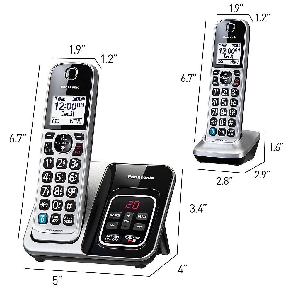 Alt View 17. Panasonic - KX-TGD892S DECT 6.0 Expandable Cordless Phone System with Bluetooth Pairing for Wireless Headphones - Silver.