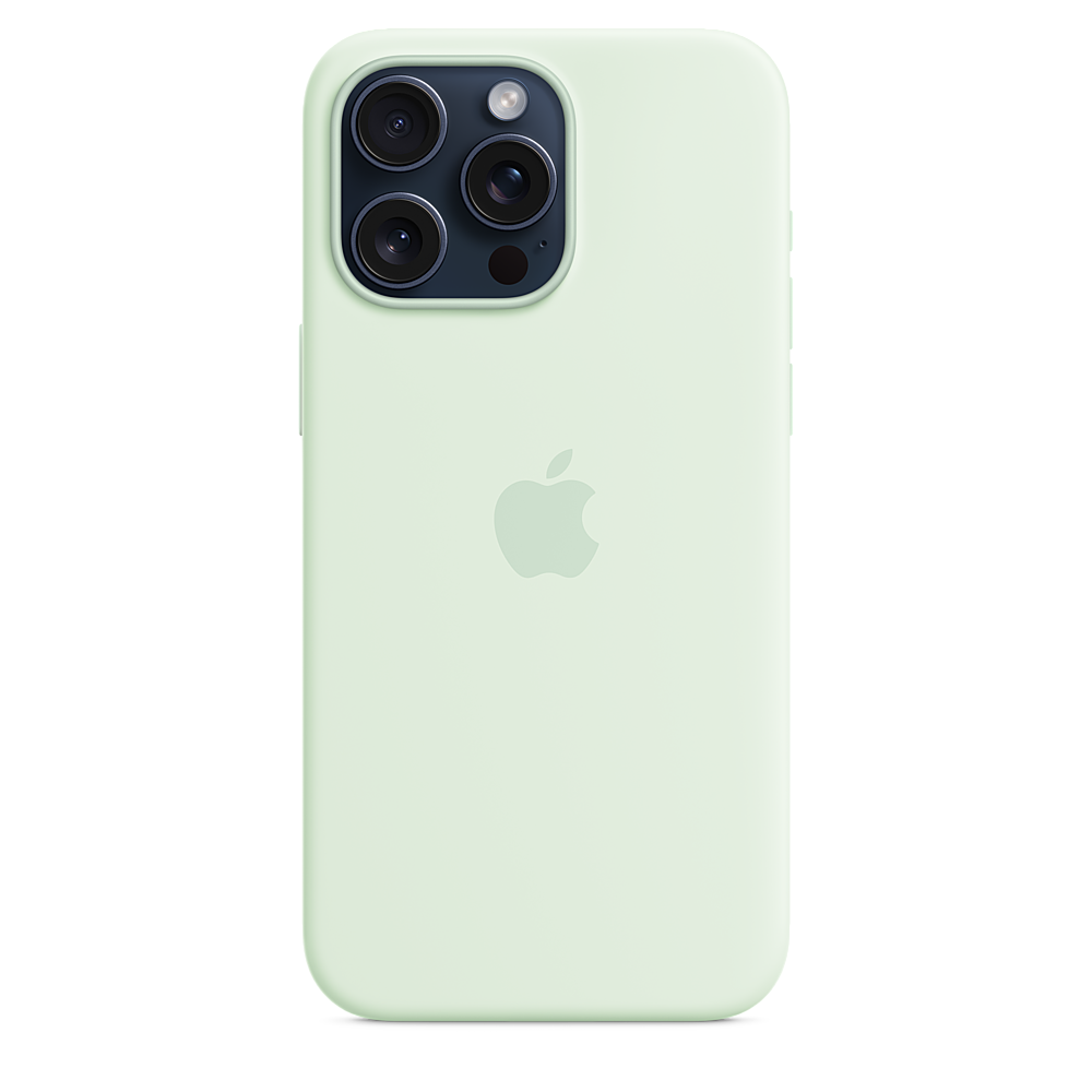 Best Buy Apple iPhone 15 Pro Max Silicone Case with MagSafe Soft Mint