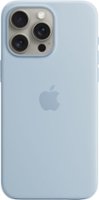 Apple - iPhone 15 Pro Max Silicone Case with MagSafe - Light Blue - Front_Zoom