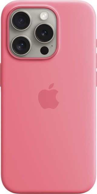 Front Zoom. Apple - iPhone 15 Pro Silicone Case with MagSafe - Pink.