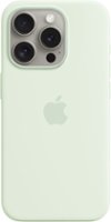 Apple - iPhone 15 Pro Silicone Case with MagSafe - Soft Mint - Front_Zoom