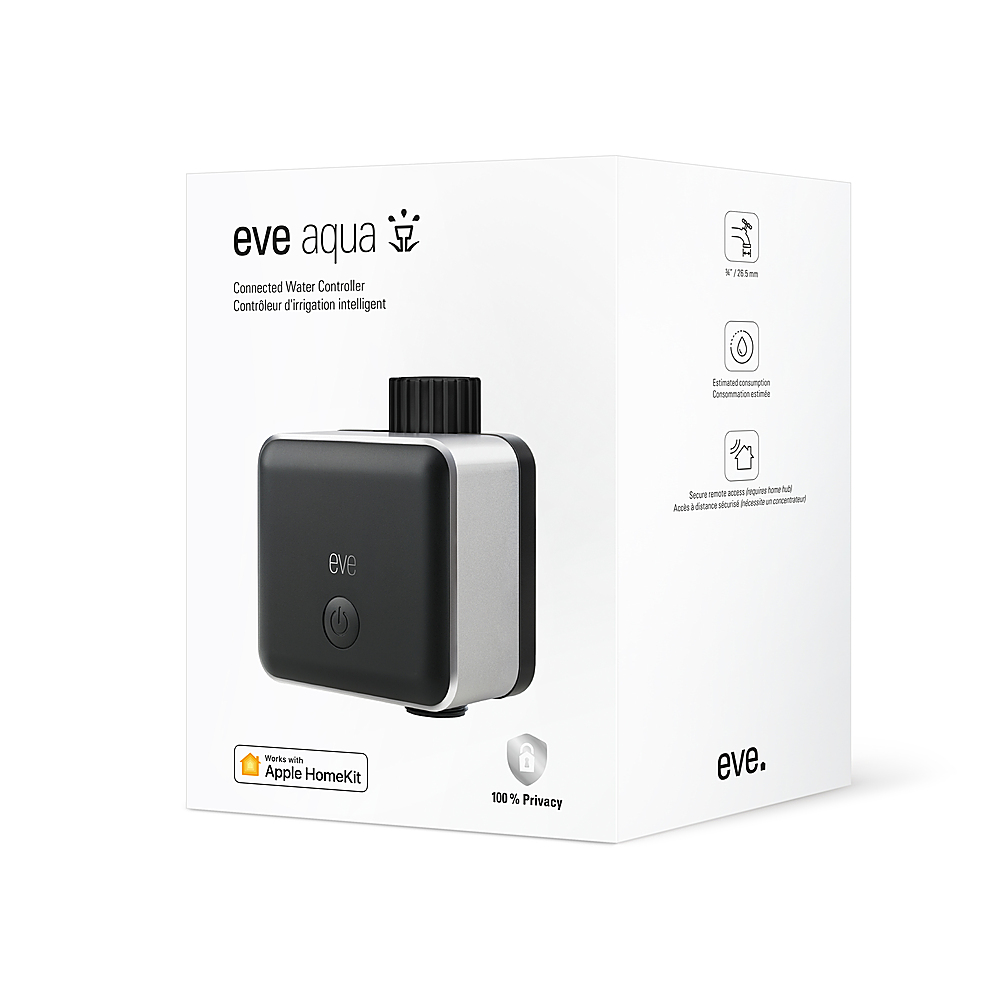 Back View: Eve Aqua - Smart Water Controller with Apple HomeKit Technology - Black