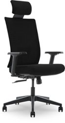 La-Z-Boy - Ergonomic Executive Mesh Office Chair with Adjustable Headrest and Lumbar Support - Black - Front_Zoom