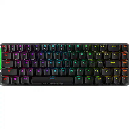 Front. ASUS - Full-Sized Wired Mechanical Gaming Keyboard - Black, Gray.