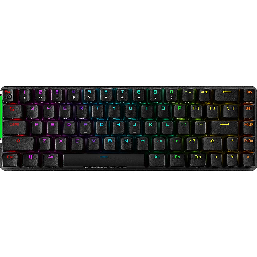 Front. ASUS - Full-Sized Wired Mechanical Gaming Keyboard - Black, Gray.