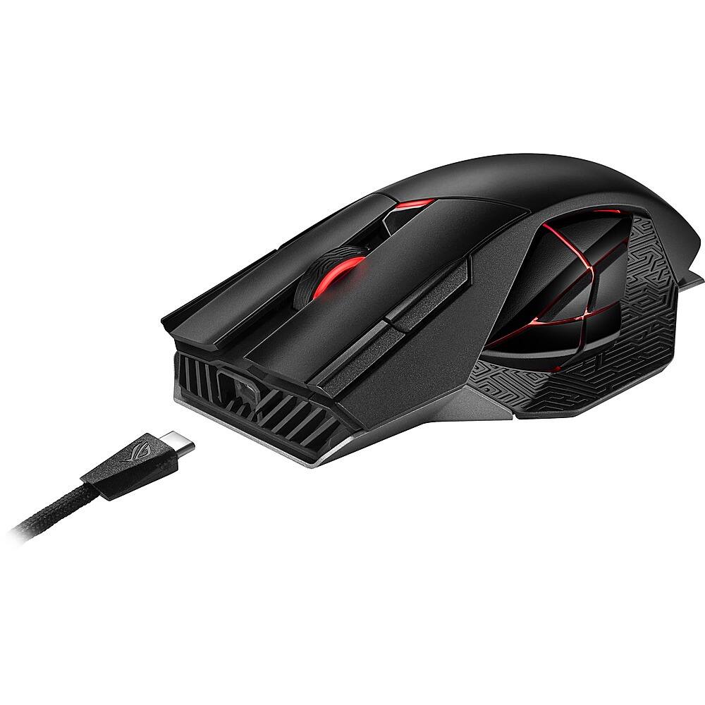 Alt View 18. ASUS - ROG Spatha X Wireless Optical Gaming Mouse with 12 Programmable Buttons and Magnetic Charging Stand - Black.