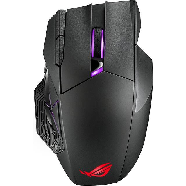 ASUS - ROG Spatha X Optical Gaming Mouse with 12 Programmable Buttons and Magnetic Charging Stand - Wireless - Black