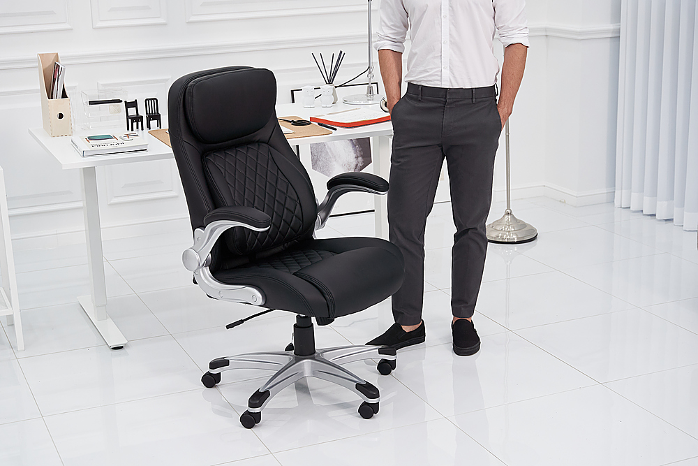 NOUHAUS +Posture Ergonomic PU Leather Office Chair. Click5 Lumbar Support, Black