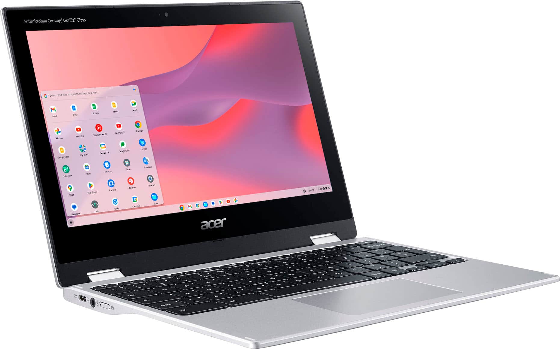 Angle. Acer - Chromebook Spin 311 – 11.6" 2-in-1 Touch Screen Laptop - MediaTek Kompanio 500 MT8183C – 4GB LPDDR4X – 64GB eMMC - Pure Silver.