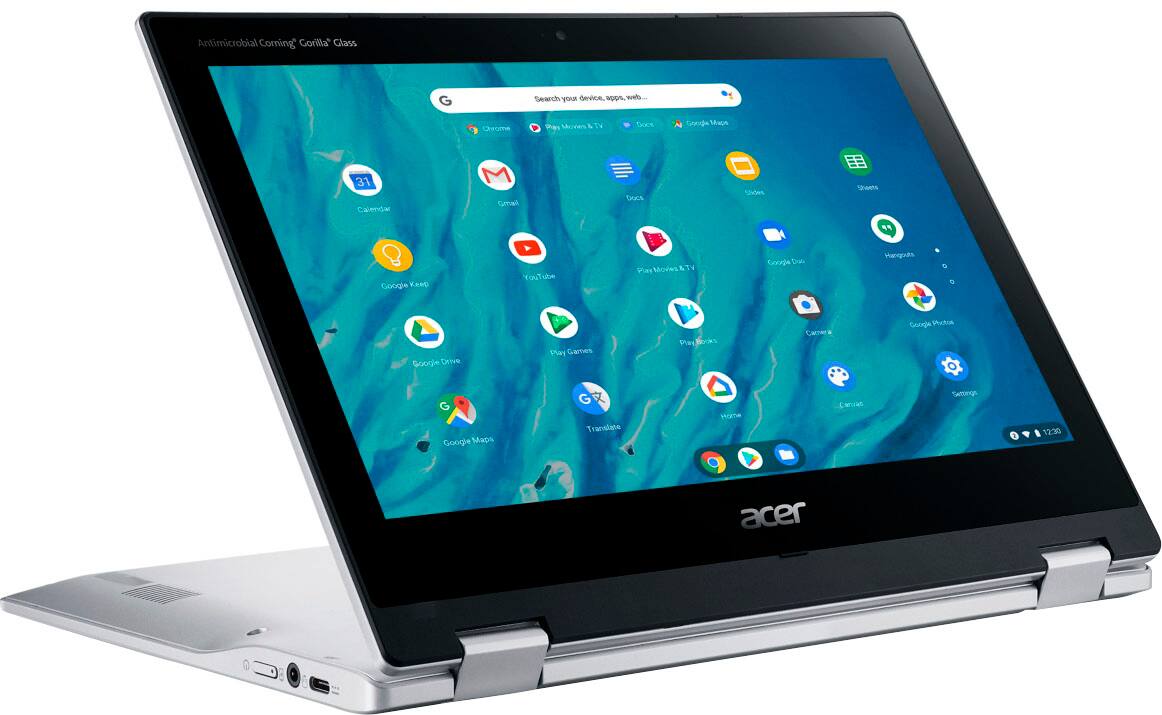 Alt View 1. Acer - Chromebook Spin 311 – 11.6" 2-in-1 Touch Screen Laptop - MediaTek Kompanio 500 MT8183C – 4GB LPDDR4X – 64GB eMMC - Pure Silver.
