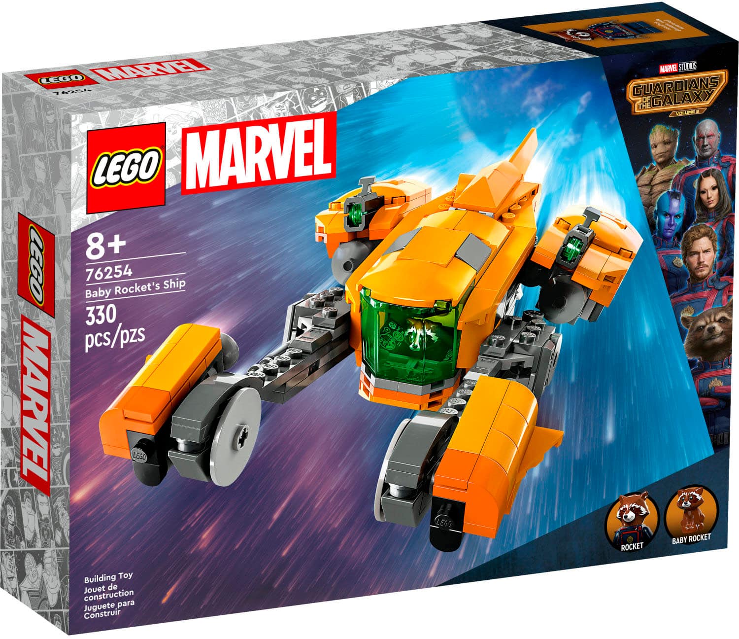Left. LEGO - Marvel Baby Rocket’s Ship 76254.
