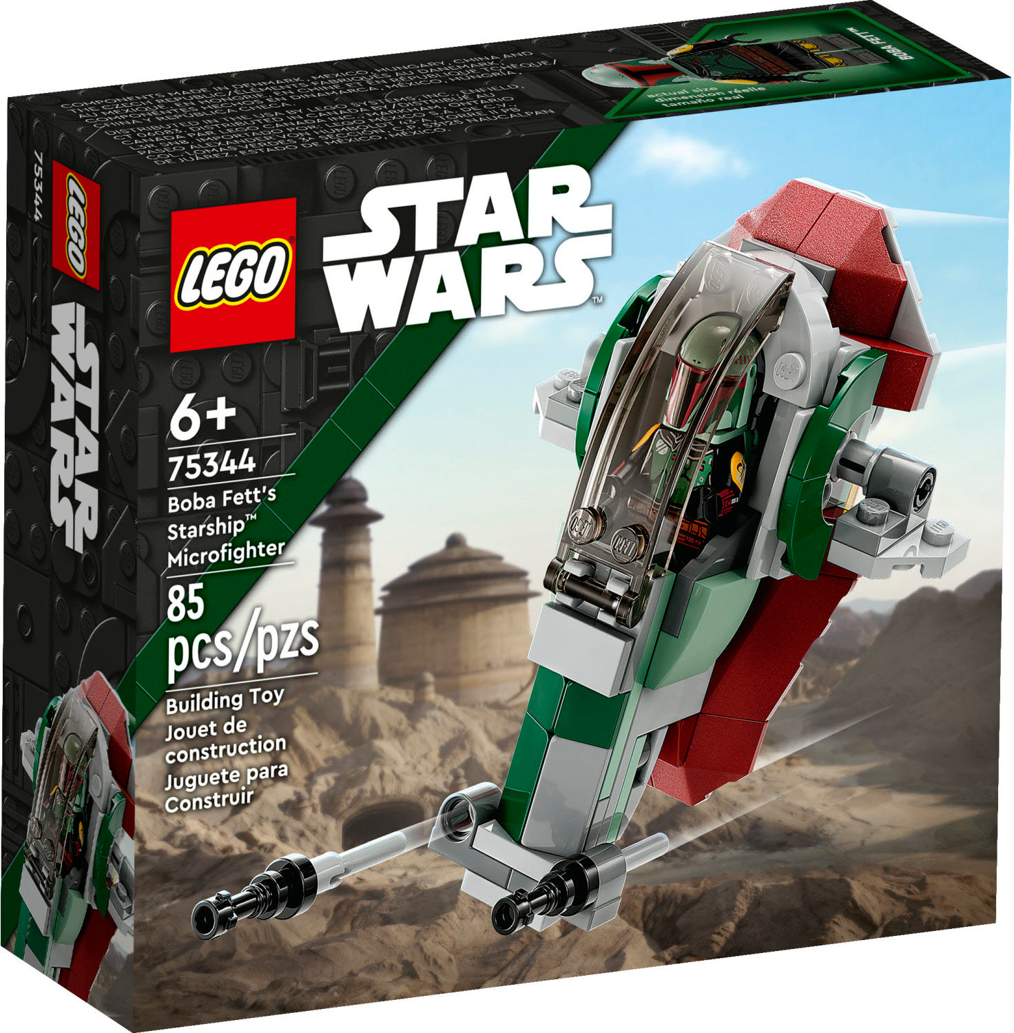 Left View: LEGO - Star Wars Boba Fett's Starship Microfighter 75344