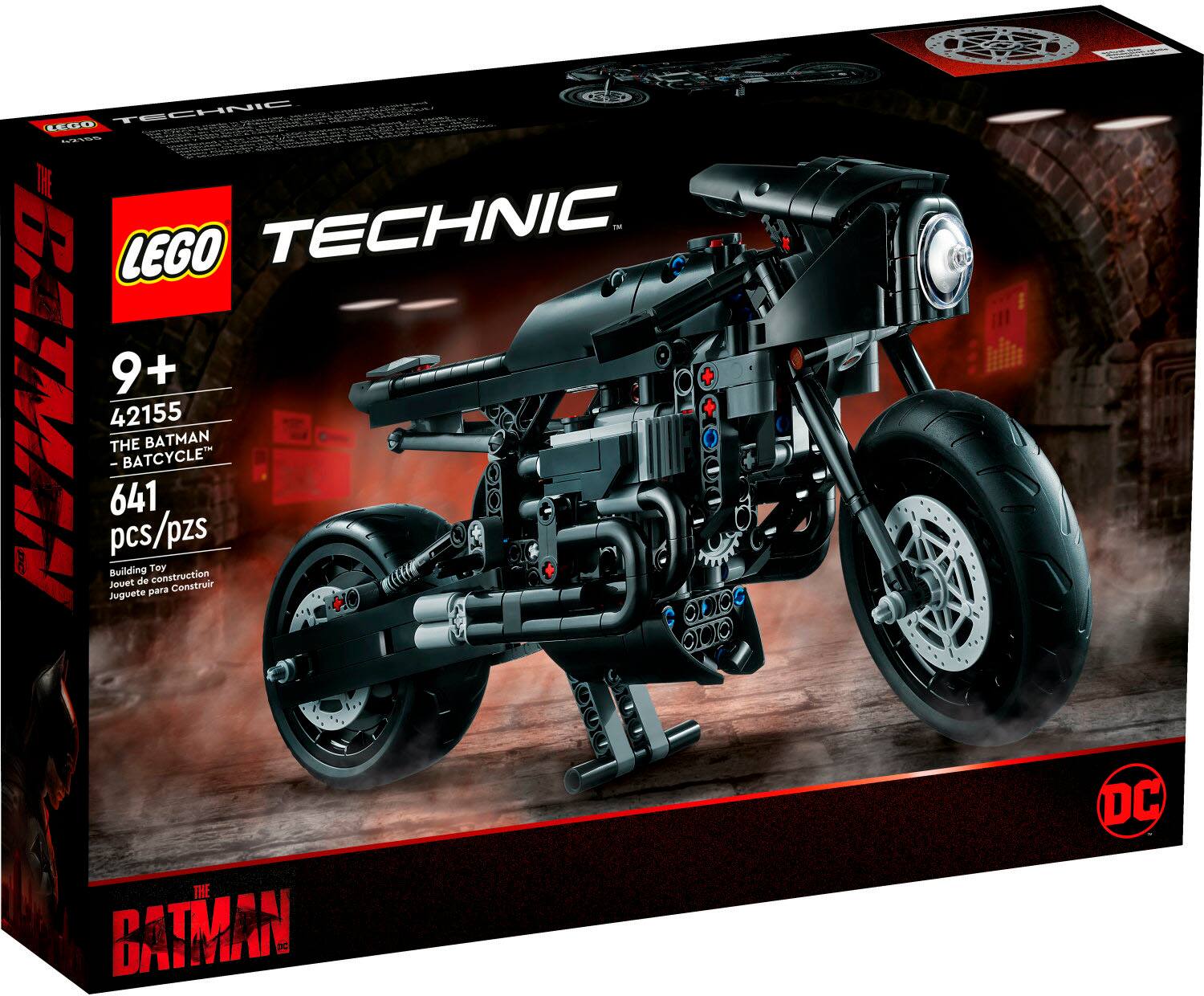 Left. LEGO - Technic The Batman - Batcycle 42155.