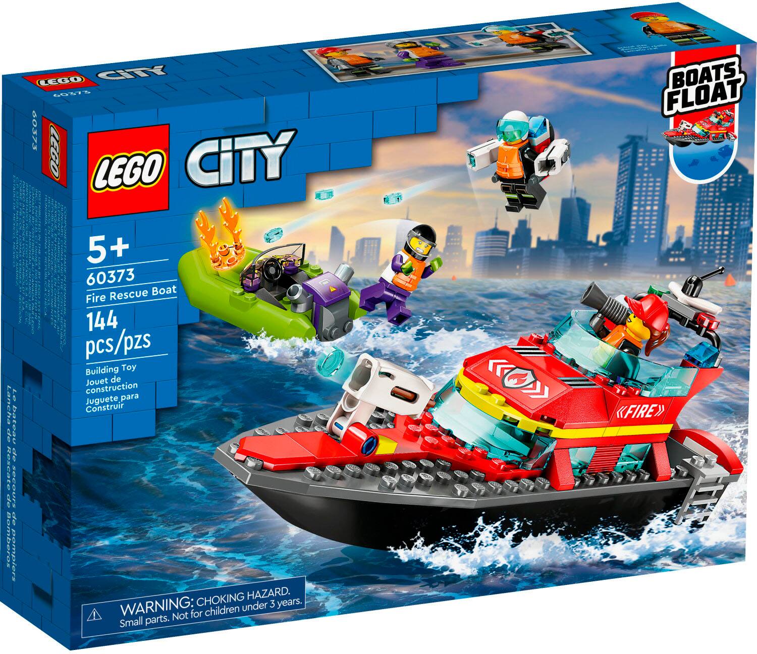 Left. LEGO - City Fire Rescue Boat 60373.