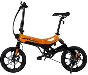 Swagtron - EB-7 Plus Electric Bike w/ 19-mile Max Operating Range & 18.6 mph Max Speed - Orange - Front_Zoom