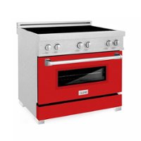ZLINE - 36" 4.6 cu. ft. Induction Range with a 5 Element Stove and Electric Oven - Red Matte - Front_Zoom