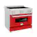 Front. ZLINE - 36" 4.6 cu. ft. Induction Range with a 5 Element Stove and Electric Oven - Red Matte.
