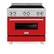 Alt View 1. ZLINE - 36" 4.6 cu. ft. Induction Range with a 5 Element Stove and Electric Oven - Red Matte.