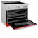 Left. ZLINE - 36" 4.6 cu. ft. Induction Range with a 5 Element Stove and Electric Oven - Red Matte.