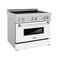 ZLINE - 36" 4.6 cu. ft. Induction Range with a 5 Element Stove and Electric Oven - White Matte - Front_Zoom