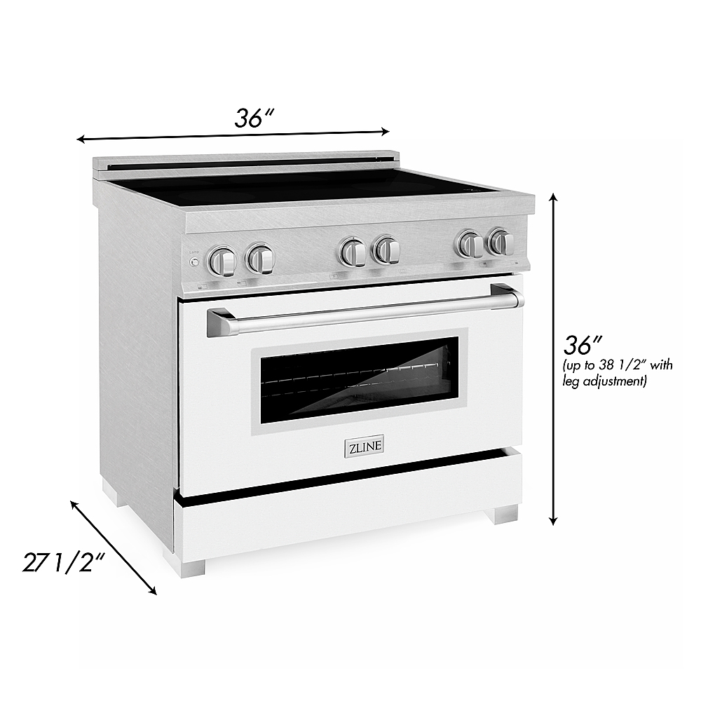 ZLINE 36 4.6 Cu. ft. Induction Range with A 4 Element Stove and Electric Oven in White Matte (RAINDS-WM-36)