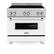 Left. ZLINE - 36" 4.6 cu. ft. Induction Range with a 5 Element Stove and Electric Oven - White Matte.