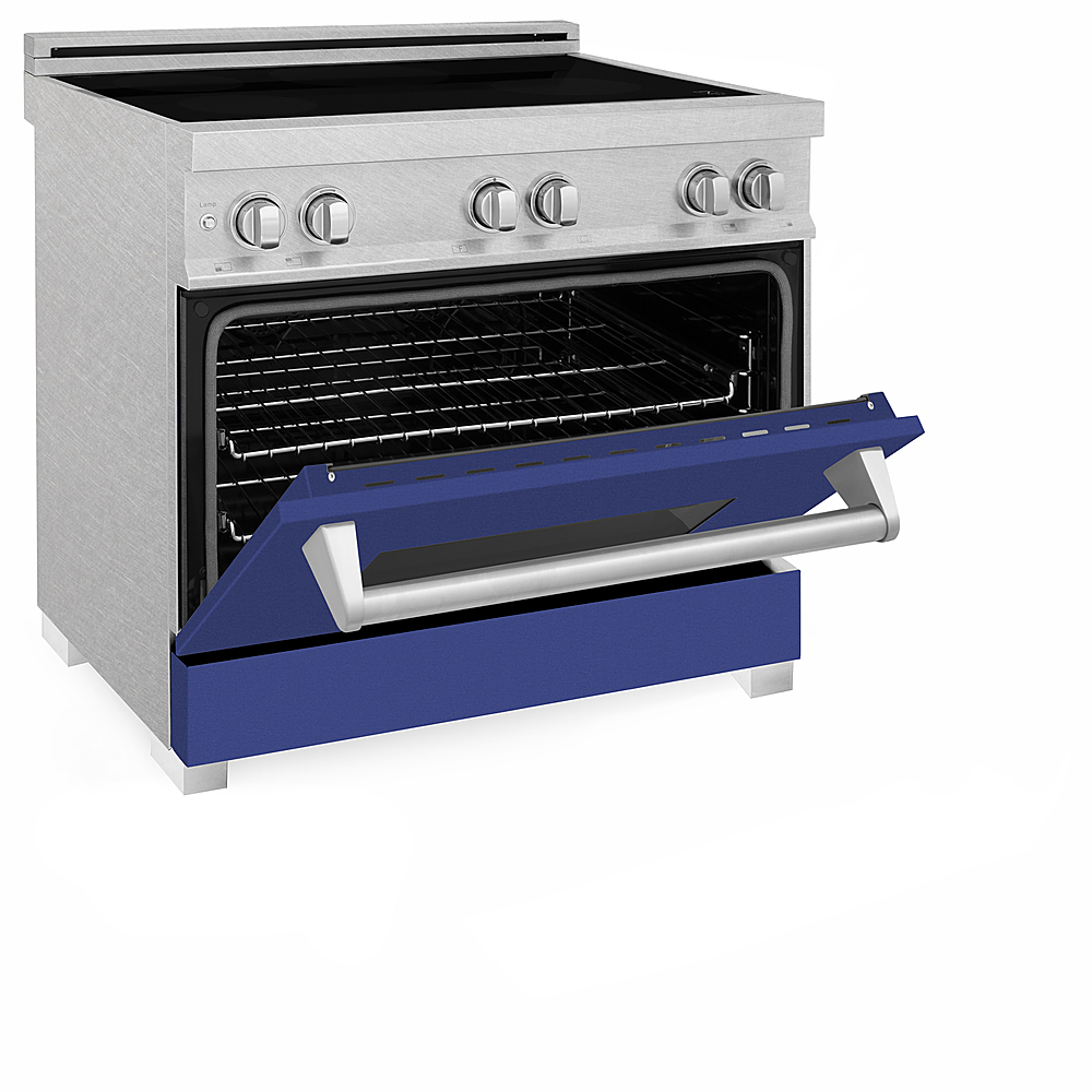Angle View: ZLINE - 36" 4.6 cu. ft. Induction Range with a 4 Element Stove and Electric Oven - Blue Matte