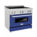 Front Zoom. ZLINE - 36" 4.6 cu. ft. Induction Range with a 4 Element Stove and Electric Oven - Blue Matte.