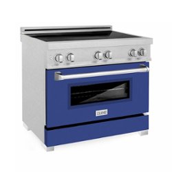 ZLINE - 36" 4.6 cu. ft. Induction Range with a 4 Element Stove and Electric Oven - Blue Matte - Front_Zoom