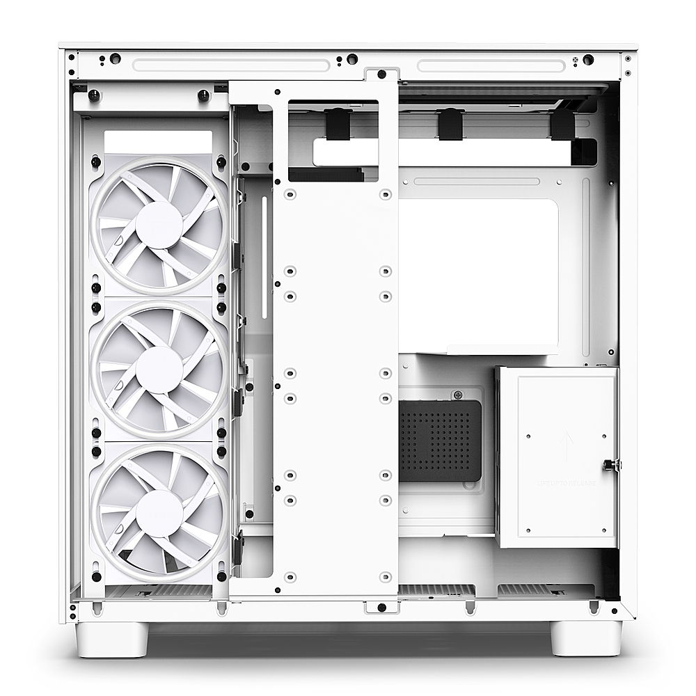  NZXT H9 Elite Dual-Chamber ATX Mid-Tower PC Gaming Case –  Includes 3 x 120mm F120 RGB Duo Fans with Controller– Glass Front, Top &  Side Panels – 360mm Radiator Support –