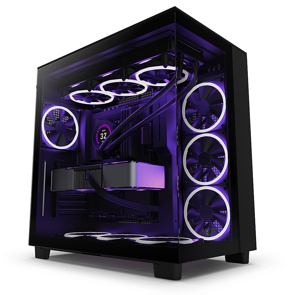 NZXT H9 Flow ATX Mid-Tower Case with Dual Chamber Black CM-H91FB